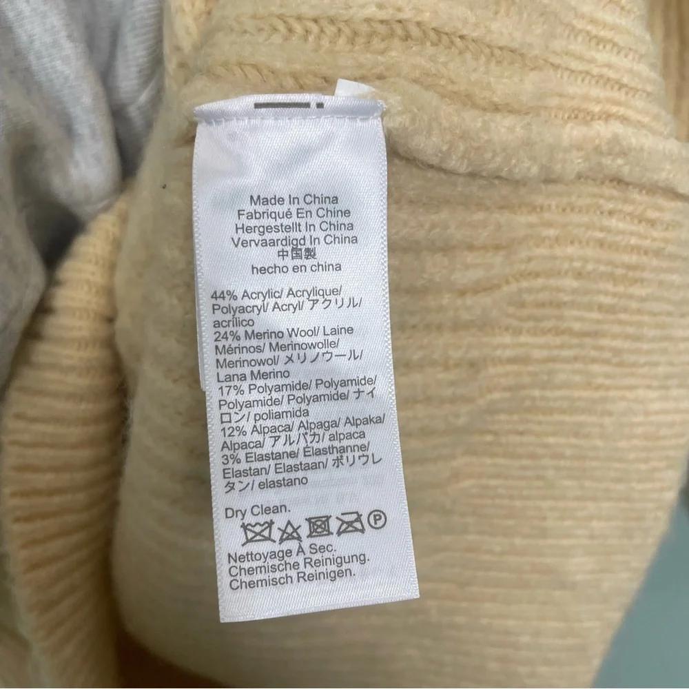 J.Crew Long Ribbed Cardigan Cream Ivory Size XS Wool Blend Pockets Ribbed Chunky